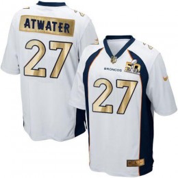 Denver Broncos #27 Steve Atwater White Men's Stitched NFL Game Super Bowl 50 Collection Jersey