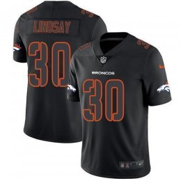 Denver Broncos #30 Phillip Lindsay Black Men's Stitched NFL Limited Rush Impact Jersey