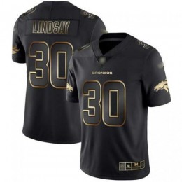 Denver Broncos #30 Phillip Lindsay Black/Gold Men's Stitched NFL Vapor Untouchable Limited Jersey