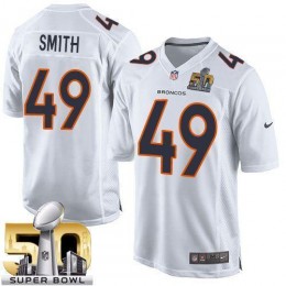 Denver Broncos #49 Dennis Smith White Super Bowl 50 Men's Stitched NFL Game Event Jersey