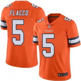 Denver Broncos #5 Joe Flacco Orange Men's Stitched NFL Limited Rush Jersey