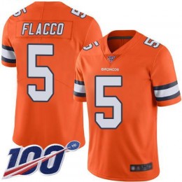 Denver Broncos #5 Joe Flacco Orange Men's Stitched NFL Limited Rush 100th Season Jersey