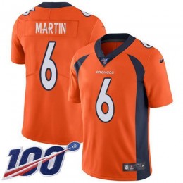 Denver Broncos #6 Sam Martin Orange Team Color Men's Stitched NFL 100th Season Vapor Untouchable Limited Jersey
