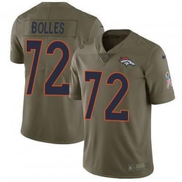 Denver Broncos #72 Garett Bolles Olive Men's Stitched NFL Limited 2017 Salute to Service Jersey