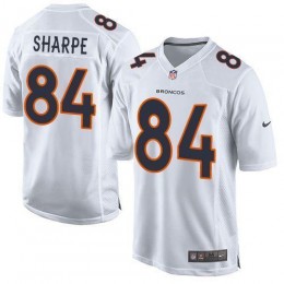 Denver Broncos #84 Shannon Sharpe White Men's Stitched NFL Game Event Jersey