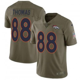 Denver Broncos #88 Demaryius Thomas Olive Men's Stitched NFL Limited 2017 Salute to Service Jersey