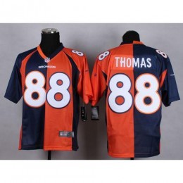Denver Broncos #88 Demaryius Thomas Orange/Navy Blue Men's Stitched NFL Elite Split Jersey
