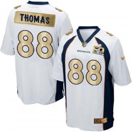 Denver Broncos #88 Demaryius Thomas White Men's Stitched NFL Game Super Bowl 50 Collection Jersey