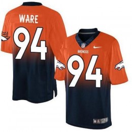 Denver Broncos #94 DeMarcus Ware Orange/Navy Blue Men's Stitched NFL Elite Fadeaway Fashion Jersey