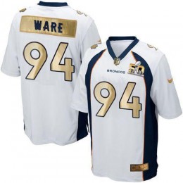 Denver Broncos #94 DeMarcus Ware White Men's Stitched NFL Game Super Bowl 50 Collection Jersey