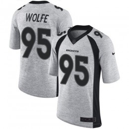 Denver Broncos #95 Derek Wolfe Gray Men's Stitched NFL Limited Gridiron Gray II Jersey