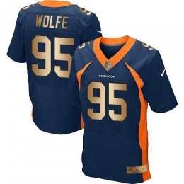 Denver Broncos #95 Derek Wolfe Navy Blue Alternate Men's Stitched NFL New Elite Gold Jersey
