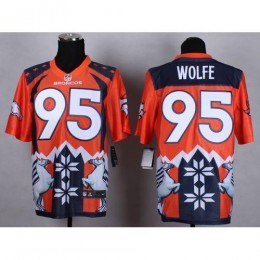 Denver Broncos #95 Derek Wolfe Orange Men's Stitched NFL Elite Noble Fashion Jersey