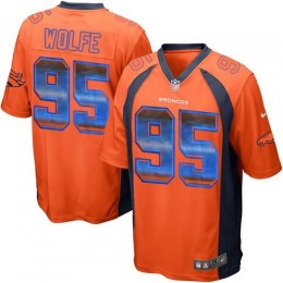 Denver Broncos #95 Derek Wolfe Orange Team Color Men's Stitched NFL Limited Strobe Jersey