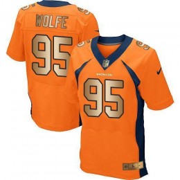 Denver Broncos #95 Derek Wolfe Orange Team Color Men's Stitched NFL New Elite Gold Jersey