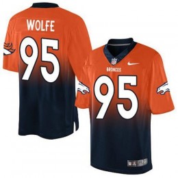 Denver Broncos #95 Derek Wolfe Orange/Navy Blue Men's Stitched NFL Elite Fadeaway Fashion Jersey