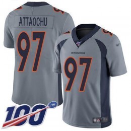 Denver Broncos #97 Jeremiah Attaochu Gray Men's Stitched NFL Limited Inverted Legend 100th Season Jersey