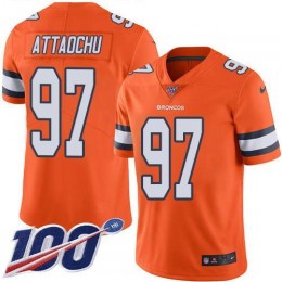Denver Broncos #97 Jeremiah Attaochu Orange Men's Stitched NFL Limited Rush 100th Season Jersey