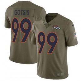 Denver Broncos #99 Adam Gotsis Olive Men's Stitched NFL Limited 2017 Salute to Service Jersey