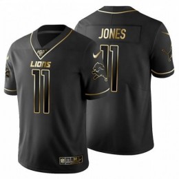 Detroit Detroit Lions #11 Marvin Jones Men's Black Golden Limited NFL 100 Jersey