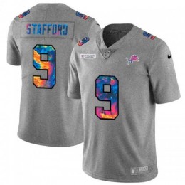 Detroit Detroit Lions #9 Matthew Stafford Men's Multi-Color 2020 NFL Crucial Catch NFL Jersey Greyheather Men's