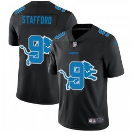 Detroit Detroit Lions #9 Matthew Stafford Men's Team Logo Dual Overlap Limited NFL Jersey Black Men's