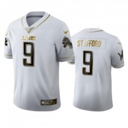 Detroit Detroit Lions #9 Matthew Stafford Men's White Golden Edition Vapor Limited NFL 100 Jersey