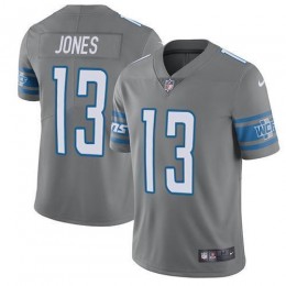 Detroit Lions #13 T.J. Jones Gray Men's Stitched NFL Limited Rush Jersey