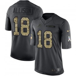 Detroit Lions #18 Geronimo Allison Black Men's Stitched NFL Limited 2016 Salute to Service Jersey