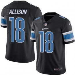 Detroit Lions #18 Geronimo Allison Black Men's Stitched NFL Limited Rush Jersey