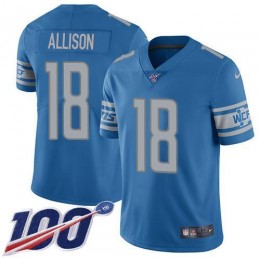 Detroit Lions #18 Geronimo Allison Blue Team Color Men's Stitched NFL 100th Season Vapor Untouchable Limited Jersey