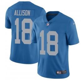 Detroit Lions #18 Geronimo Allison Blue Throwback Men's Stitched NFL Vapor Untouchable Limited Jersey
