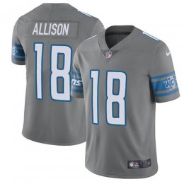 Detroit Lions #18 Geronimo Allison Gray Men's Stitched NFL Limited Rush Jersey