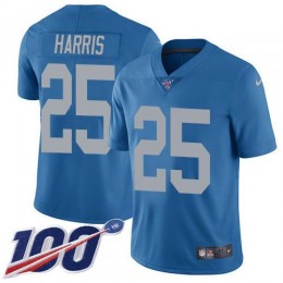 Detroit Lions #25 Will Harris Blue Throwback Men's Stitched NFL 100th Season Vapor Untouchable Limited Jersey