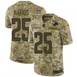 Detroit Lions #25 Will Harris Camo Men's Stitched NFL Limited 2018 Salute To Service Jersey