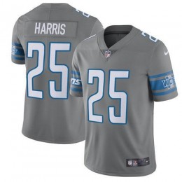 Detroit Lions #25 Will Harris Gray Men's Stitched NFL Limited Rush Jersey