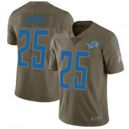 Detroit Lions #25 Will Harris Olive Men's Stitched NFL Limited 2017 Salute to Service Jersey