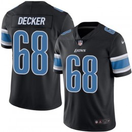 Detroit Lions #68 Taylor Decker Black Men's Stitched NFL Limited Rush Jersey