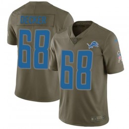 Detroit Lions #68 Taylor Decker Olive Men's Stitched NFL Limited 2017 Salute to Service Jersey