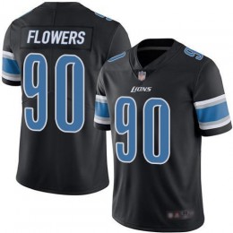Detroit Lions #90 Trey Flowers Black Men's Stitched NFL Limited Rush Jersey