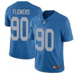 Detroit Lions #90 Trey Flowers Blue Throwback Men's Stitched NFL Vapor Untouchable Limited Jersey