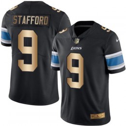 Detroit Lions #9 Matthew Stafford Black Men's Stitched NFL Limited Gold Rush Jersey