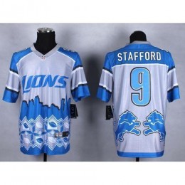Detroit Lions #9 Matthew Stafford Blue Men's Stitched NFL Elite Noble Fashion Jersey