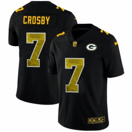 Green Bay Green Bay Packers #7 Mason Crosby Men's Black Golden Sequin Vapor Limited NFL Jersey