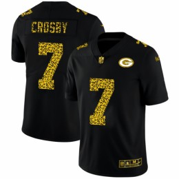 Green Bay Green Bay Packers #7 Mason Crosby Men's Leopard Print Fashion Vapor Limited NFL Jersey Black Men's