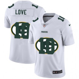 Green Bay Packers #10 Jordan Love White Men's Team Logo Dual Overlap Limited NFL Jersey