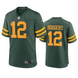 Green Bay Packers #12 Aaron Rodgers Men's Alternate Game Player NFL Jersey – Green