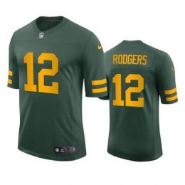 Green Bay Packers #12 Aaron Rodgers Men's Alternate Vapor Limited Player NFL Jersey – Green