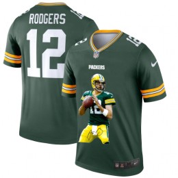 Green Bay Packers #12 Aaron Rodgers Men's Player Signature Moves Vapor Limited NFL Jersey Green