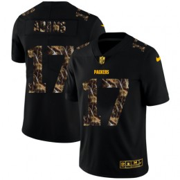 Green Bay Packers #17 Davante Adams Men's Black Flocked Lightning Vapor Limited NFL Jersey